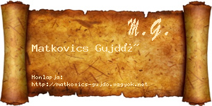 Matkovics Gujdó névjegykártya